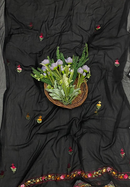 761C Georgette Black Suit Fabric / CKC Georgette Suits