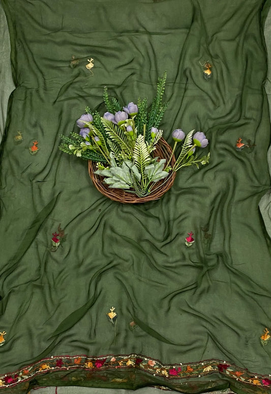 756C Georgette Green Suit Fabric / CKC Georgette Suits
