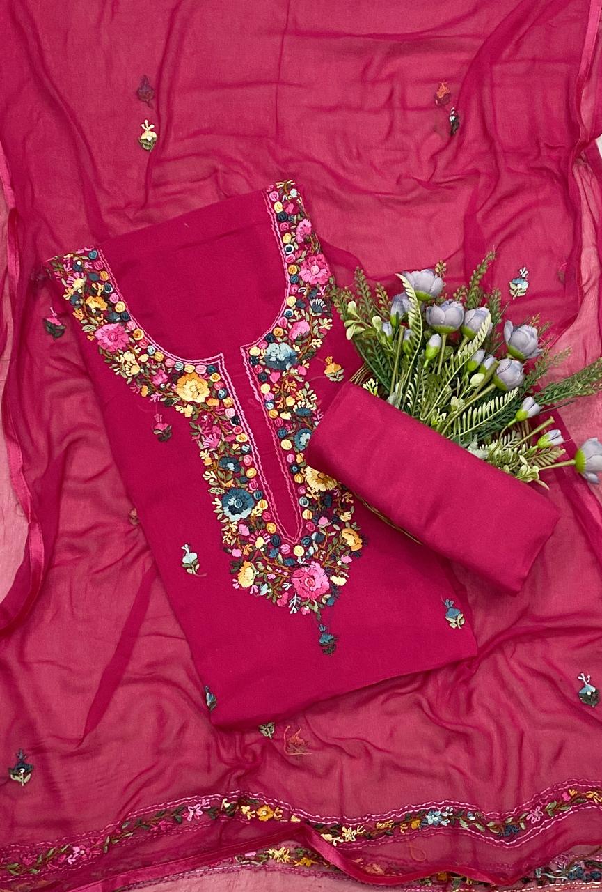 759C Georgette Hot Pink Suit Fabric / CKC Georgette Suits