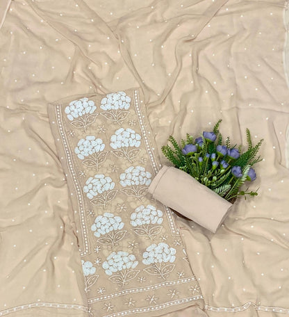 774C Lakhnavi Georgette Light Skin Suit Fabric/ CKC Lakhnavi Suits