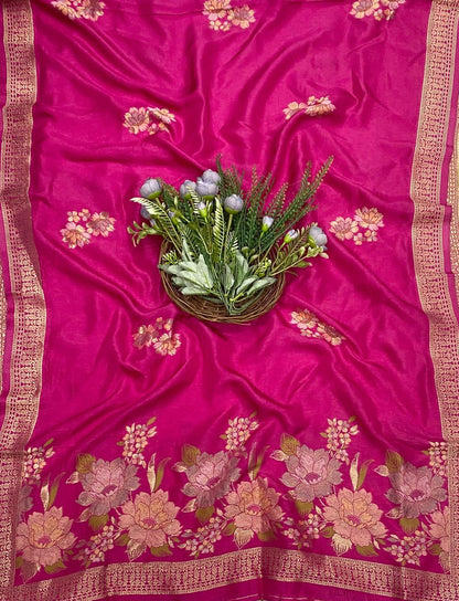 824C Dola Silk Majenta  Suit Fabric/ CKC Partywear Collection
