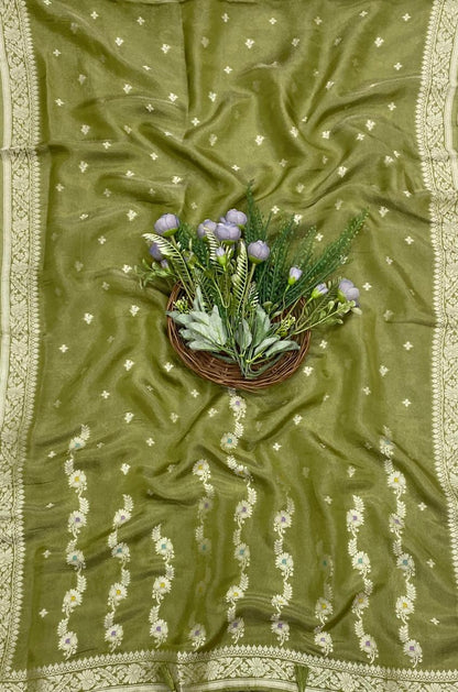 822C Banarasi Silk Green Suit Fabric / CKC Banarasi Edit