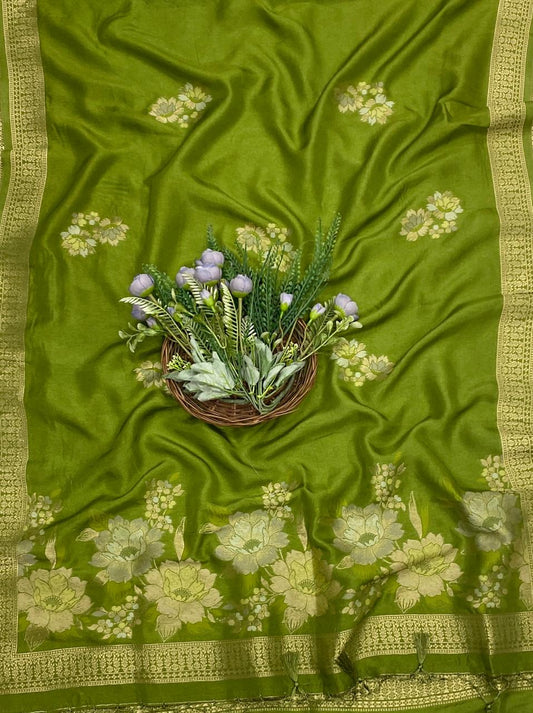 825C Dola Silk Green Suit Fabric/ CKC Partywear Collection