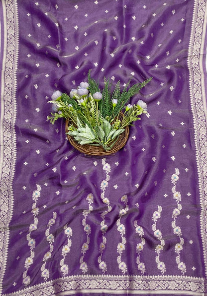 821C Banarasi Silk Purple Suit Fabric / CKC Banarasi Edit