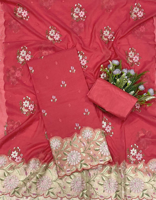 832C Mul Cotton Dark Carrot Suit Fabric / CKC Mul Cotton