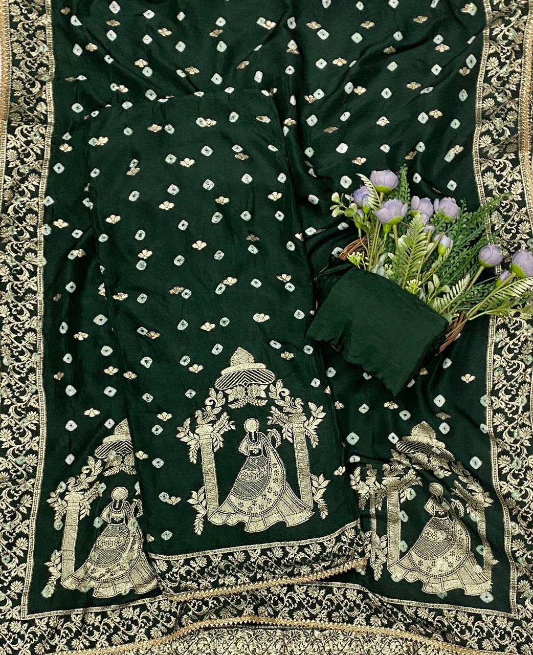 847C Dola Silk Dark Green Suit Fabric/ CKC Partywear Collection