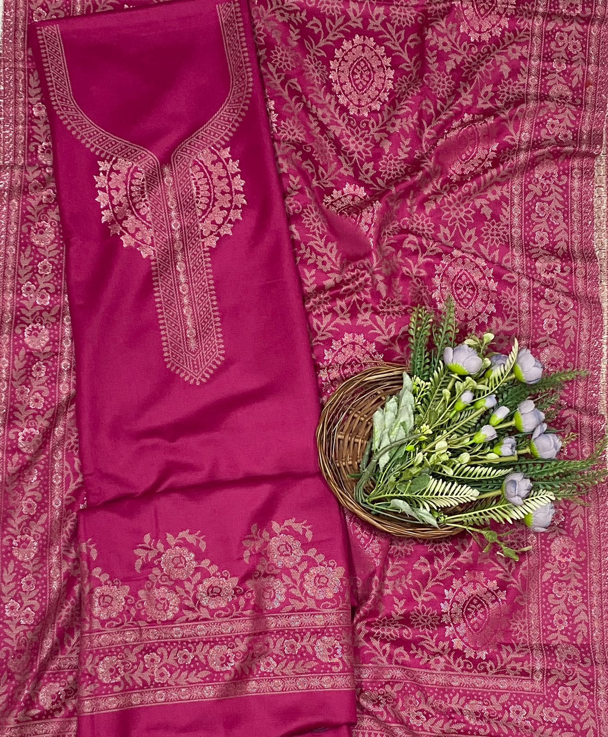 801C Pashmina Majenta Suit Fabric/ CKC Winter Suits