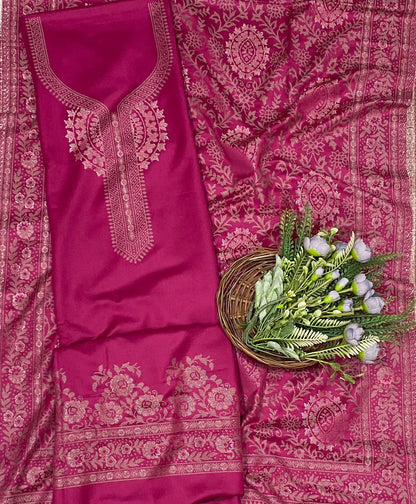 801C Pashmina Majenta Suit Fabric/ CKC Winter Suits
