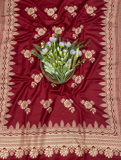 813C Pashmina Red Suit Fabric/ CKC Winter Suits