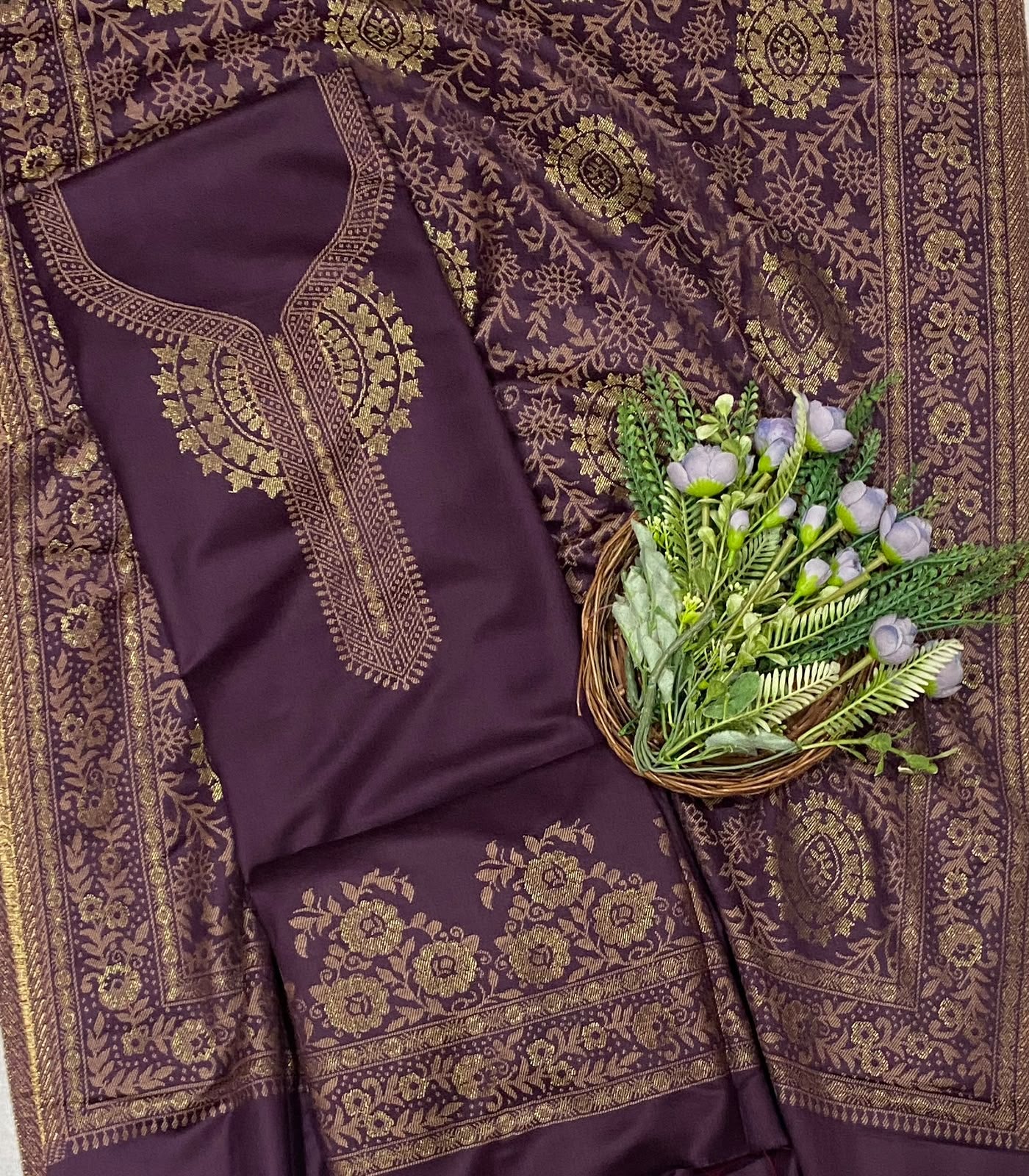 785C Pashmina Dark Wine Suit Fabric/ CKC Winter Suits