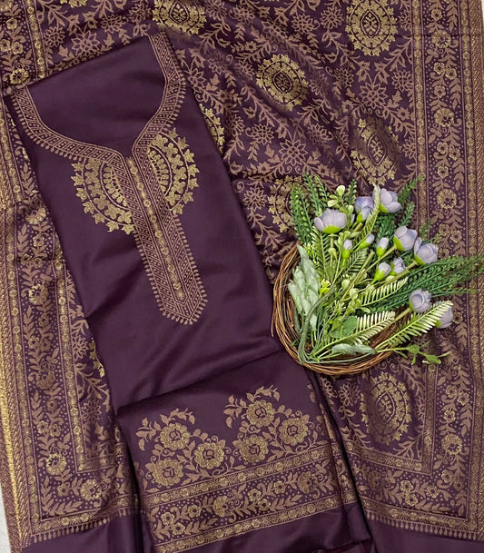 785C Pashmina Dark Wine Suit Fabric/ CKC Winter Suits