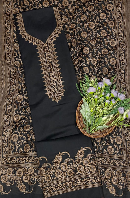 777C Pashmina Black Suit Fabric/ CKC Winter Suits