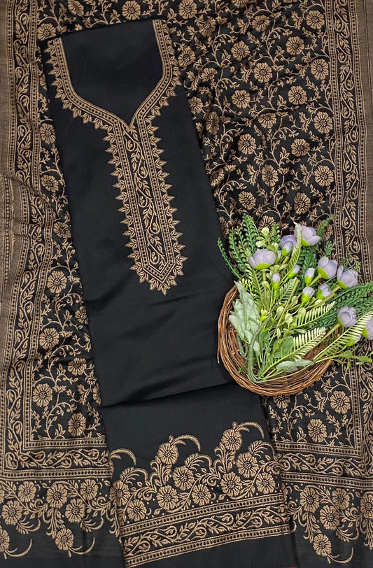 777C Pashmina Black Suit Fabric/ CKC Winter Suits