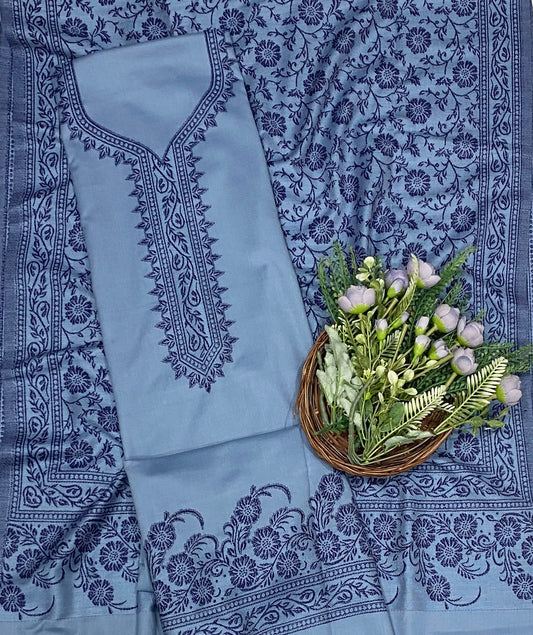 778C Pashmina Blue Suit Fabric/ CKC Winter Suits