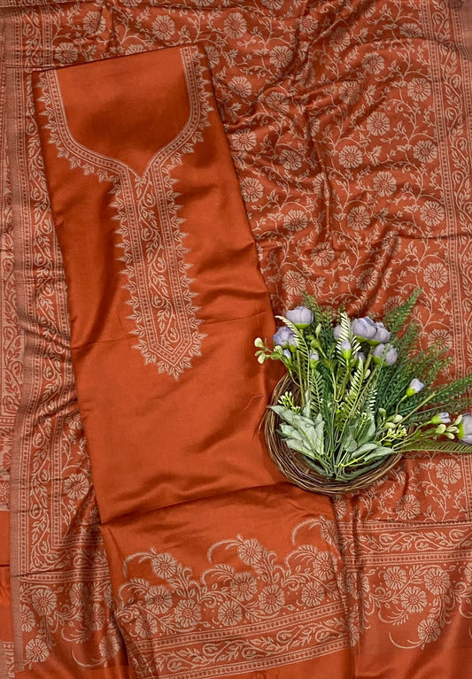 780C Pashmina Orange Suit Fabric/ CKC Winter Suits