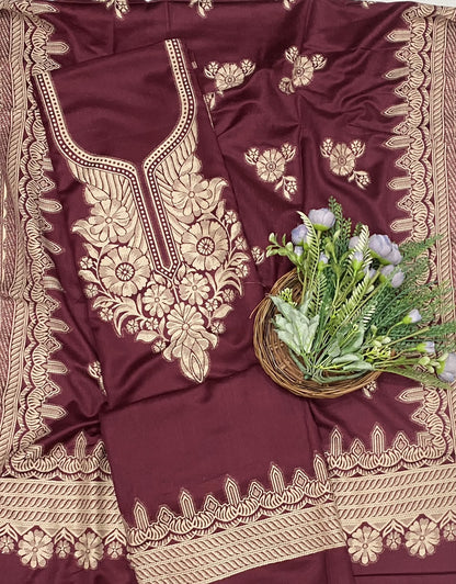 810C Pashmina Maroon Suit Fabric/ CKC Winter Suits