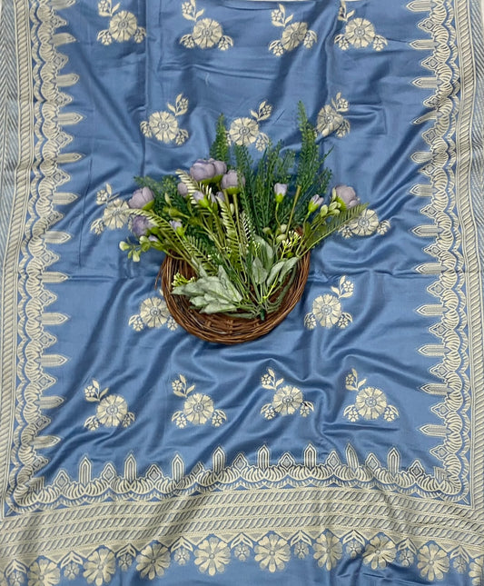 808C Pashmina Blue Suit Fabric/ CKC Winter Suits