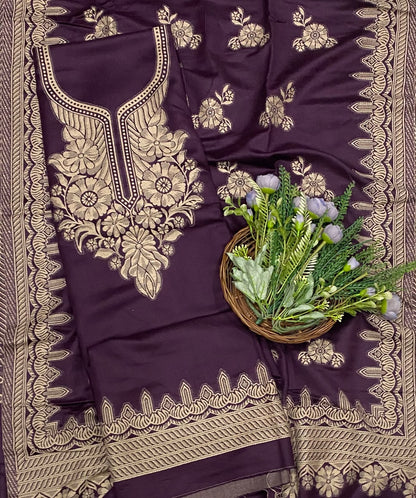814C Pashmina Purple Suit Fabric/ CKC Winter Suits