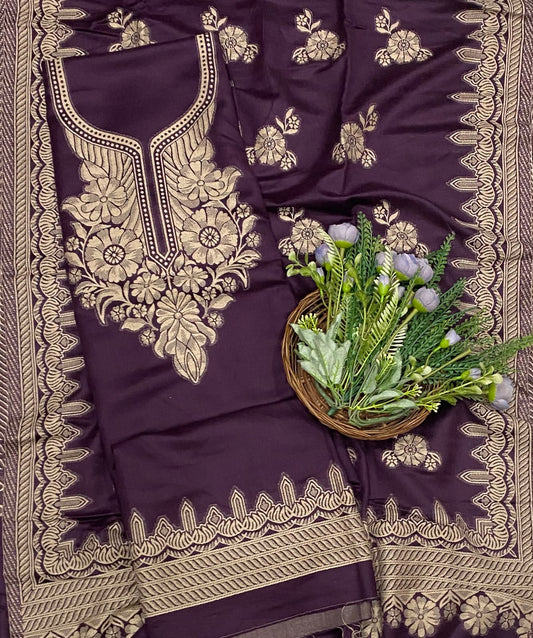 814C Pashmina Purple Suit Fabric/ CKC Winter Suits