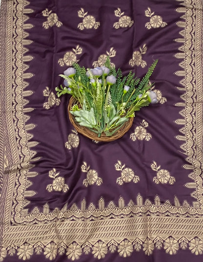 814C Pashmina Purple Suit Fabric/ CKC Winter Suits