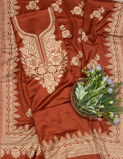 811C Pashmina Orange Suit Fabric/ CKC Winter Suits