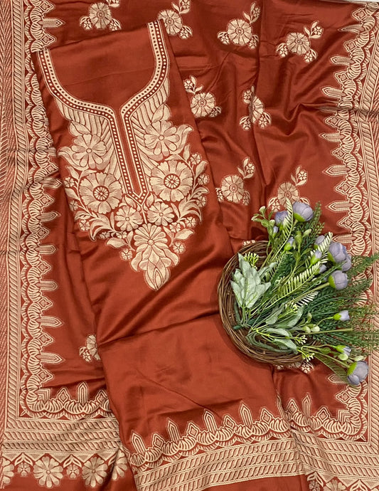811C Pashmina Orange Suit Fabric/ CKC Winter Suits