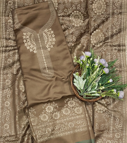 787C Pashmina Brown Suit Fabric/ CKC Winter Suits