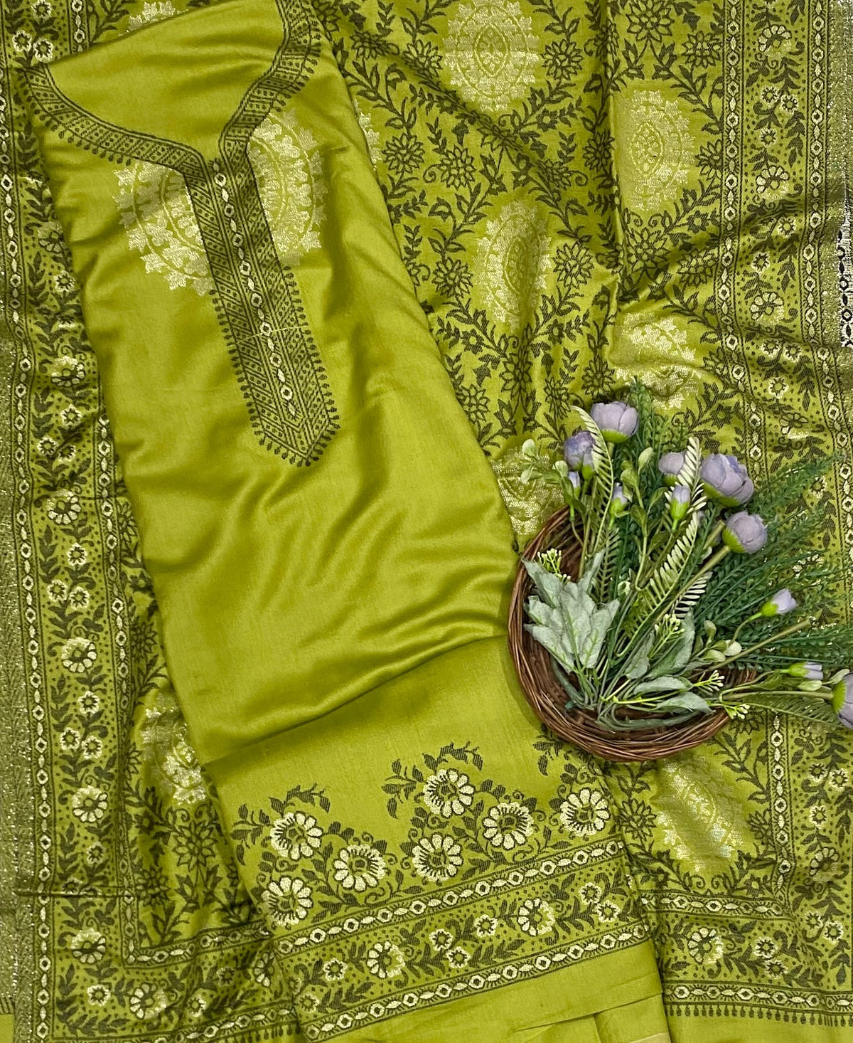 789C Pashmina Green Suit Fabric/ CKC Winter Suits