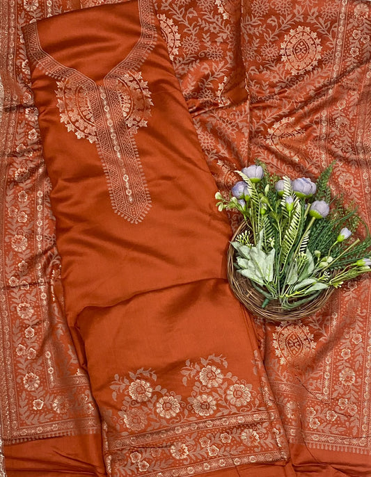 803C Pashmina Orange Suit Fabric/ CKC Winter Suits