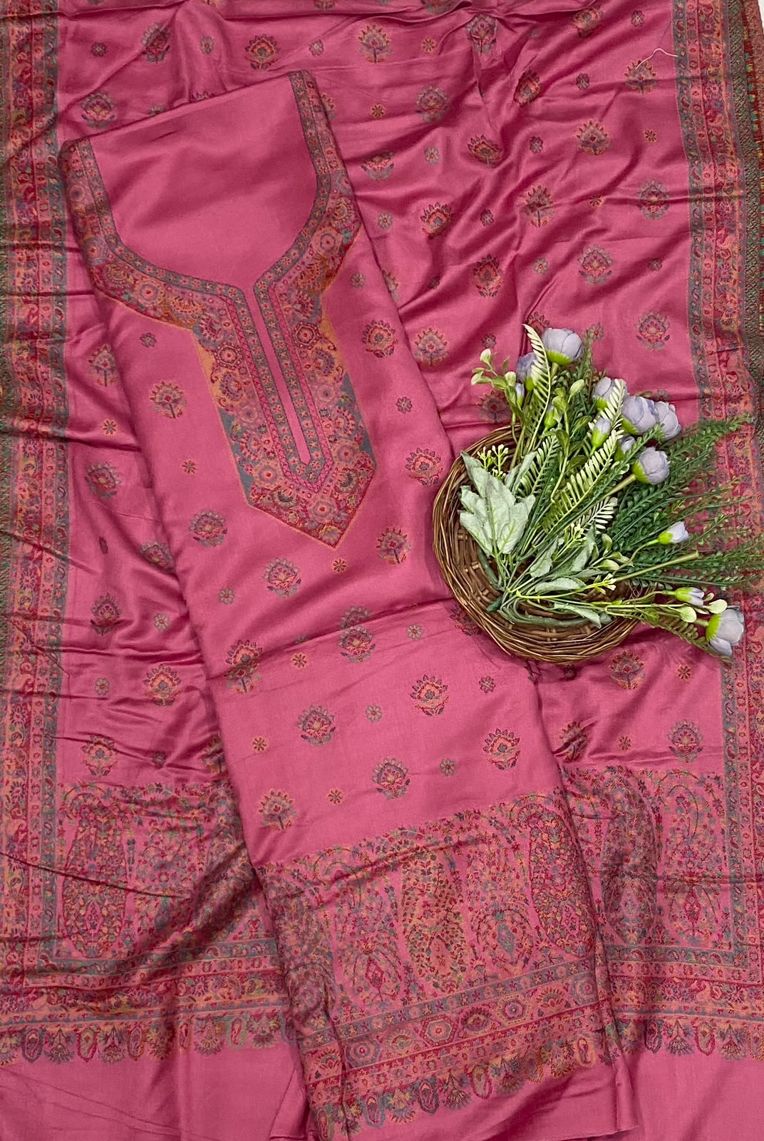 800C Pashmina Pink Suit Fabric/ CKC Winter Suits