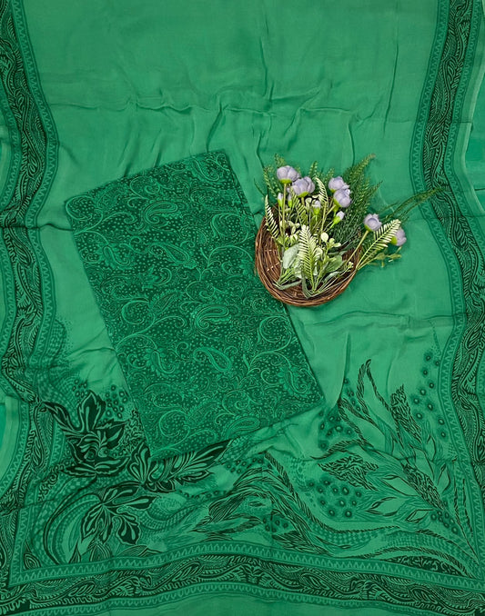 Crepe Dark Green Suit Fabric - Studio CKC