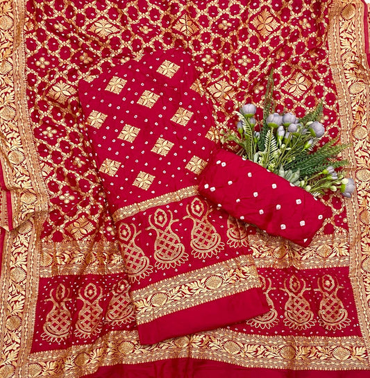 Malai Silk Dark Red Suit Fabric - Studio CKC