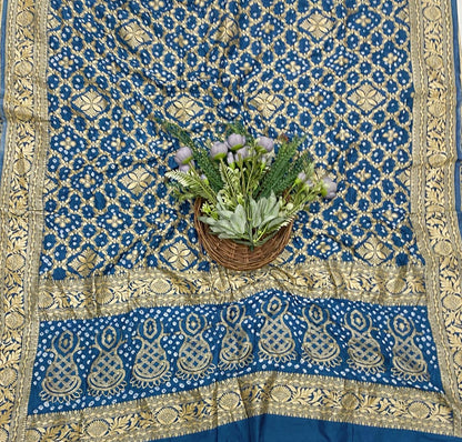 966C Malai Silk Dark Blue Suit Fabric / CKC Jaipuri Suits
