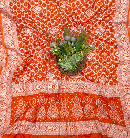 960C Malai Silk Orange Suit Fabric / CKC Jaipuri Suits