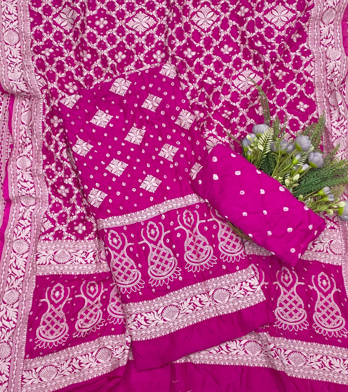 959C Malai Silk Hot Pink Suit Fabric / CKC Jaipuri Suits