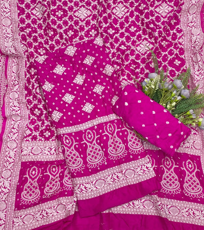 959C Malai Silk Hot Pink Suit Fabric / CKC Jaipuri Suits