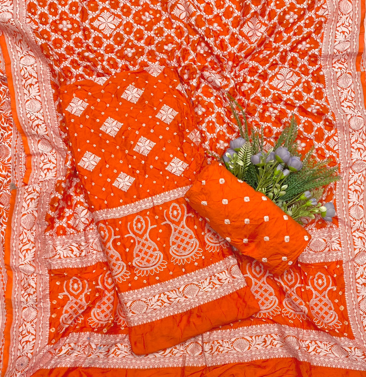 960C Malai Silk Orange Suit Fabric / CKC Jaipuri Suits
