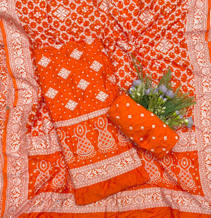 960C Malai Silk Orange Suit Fabric / CKC Jaipuri Suits