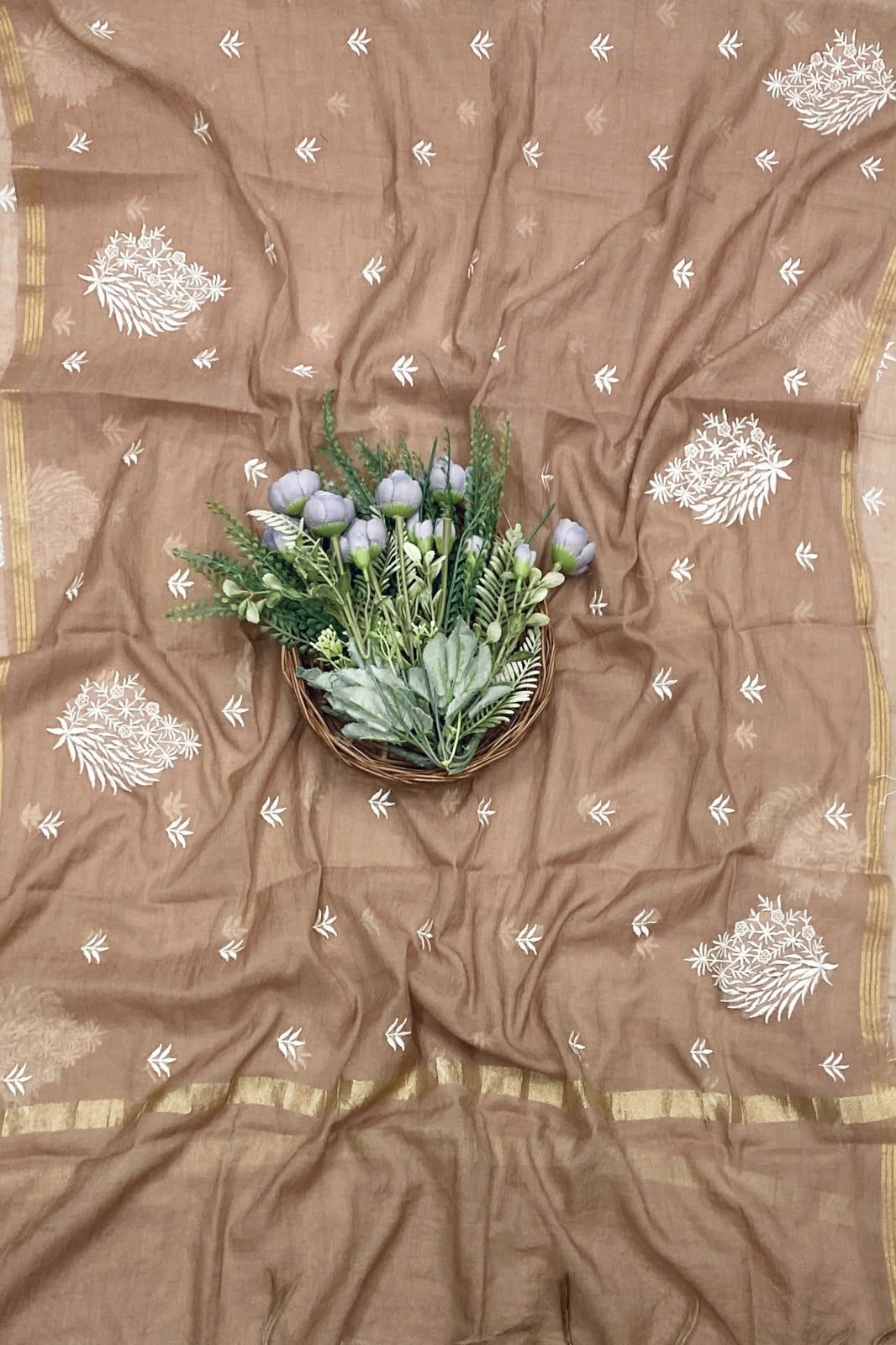 51B Mul Cotton Dusty Brown Color Suit Fabric / CKC Mul Cotton