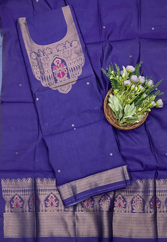 Jamdani Purple Suit Fabric - Studio CKC