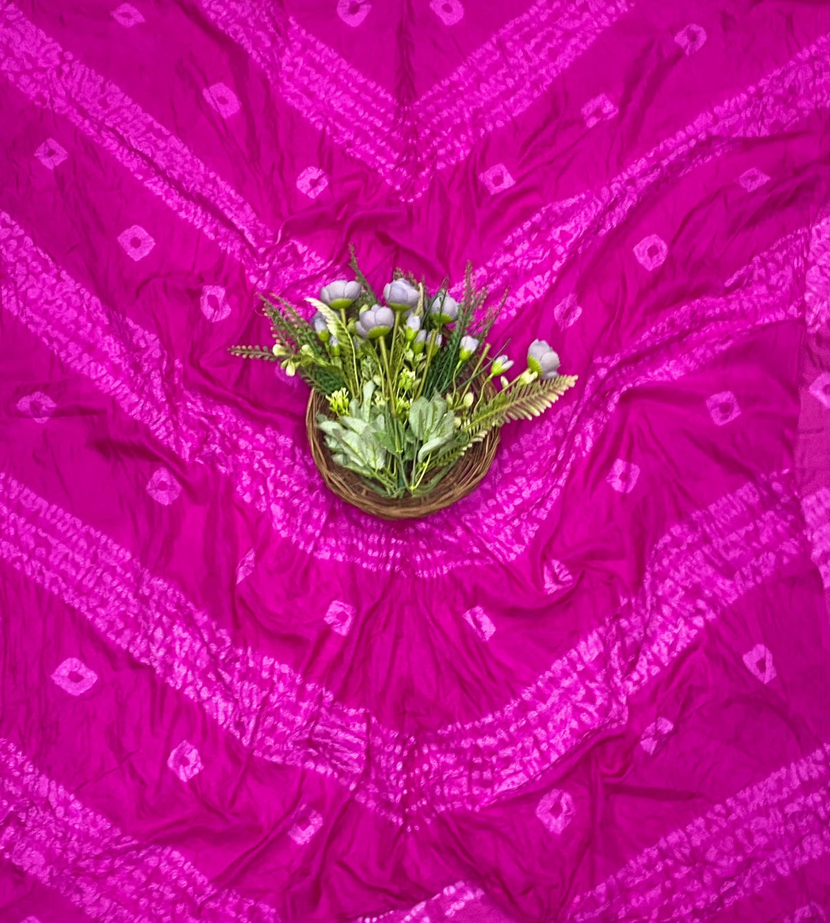 8D Tabby Silk Rani Pink Dupatta Fabric / CKC Dupatta Collection