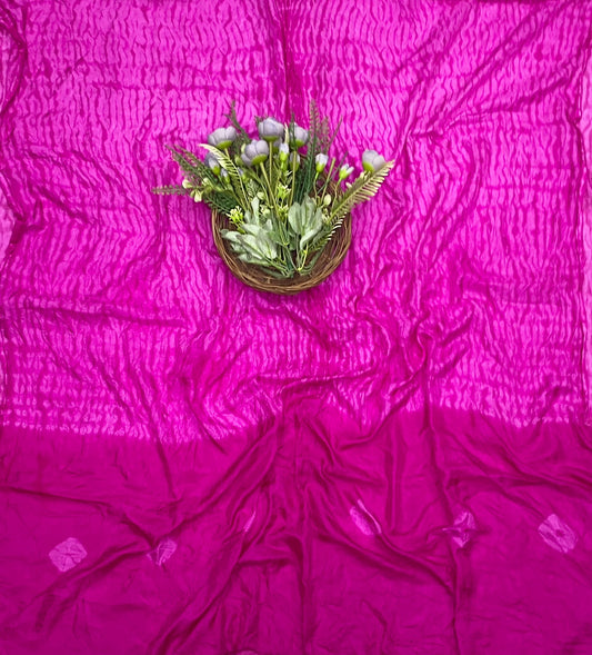 8D Tabby Silk Rani Pink Dupatta Fabric - Studio CKC