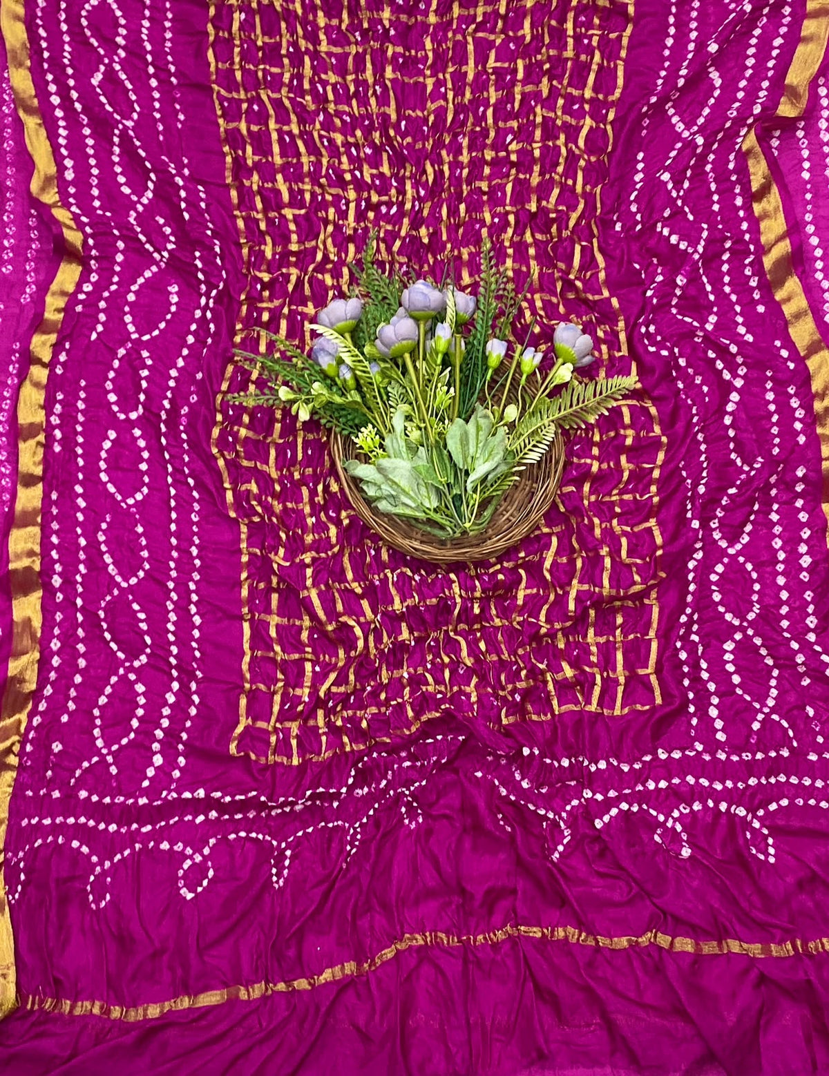 9D Tabby Silk Magenta  Dupatta Fabric / CKC Dupatta Collection