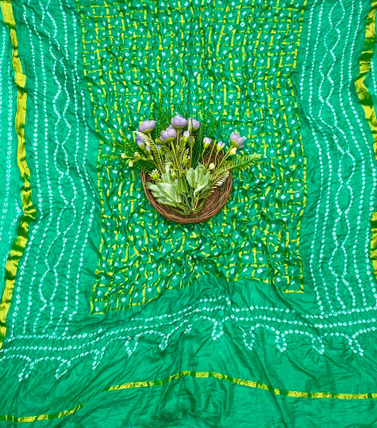 Tabby Silk Green Dupatta Fabric - Studio CKC