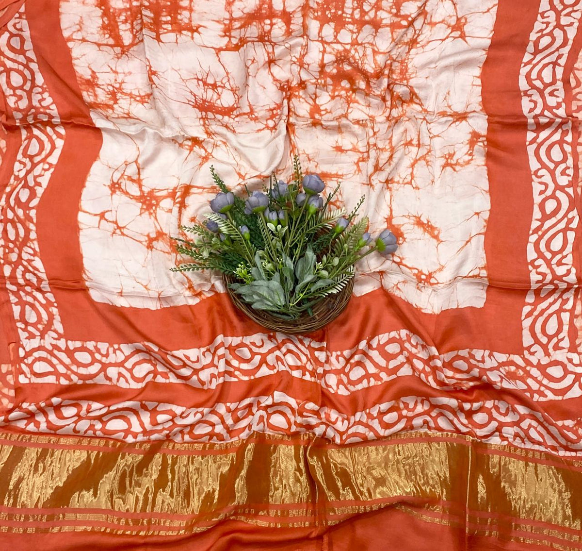61D Modal Silk Orange Suit Fabric / CKC Jaipuri Suits