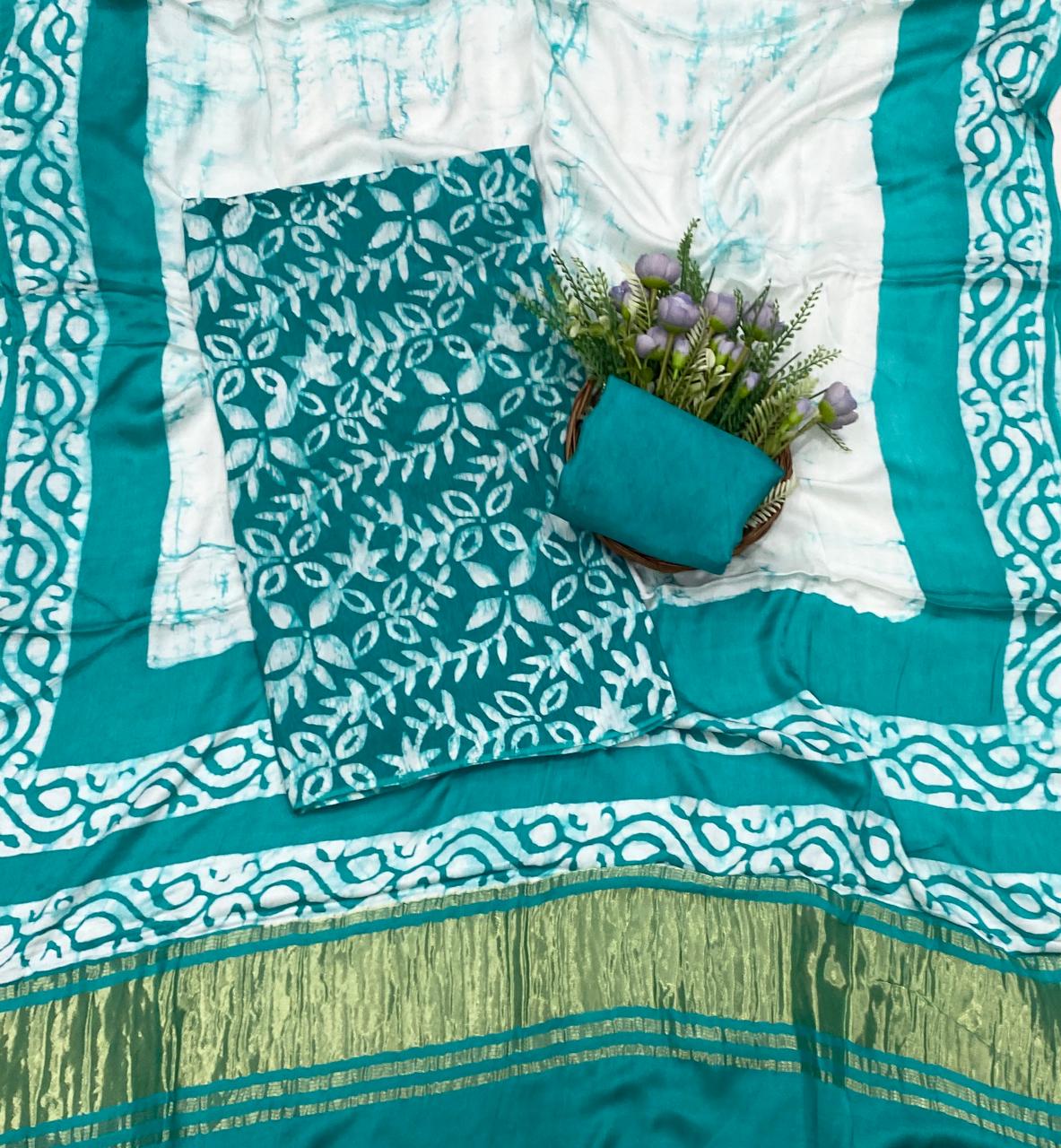 58D Modal Silk Sea Green Suit Fabric / CKC Jaipuri Suits