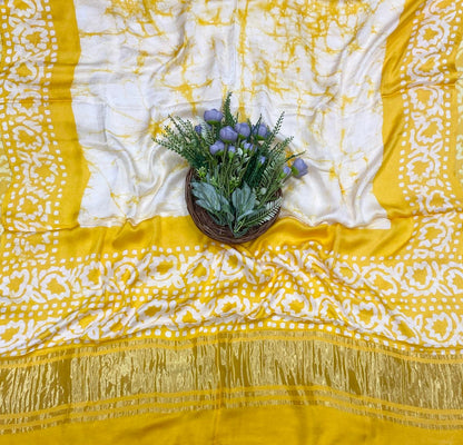 53D Modal Silk Yellow Suit Fabric / CKC Jaipuri Suits