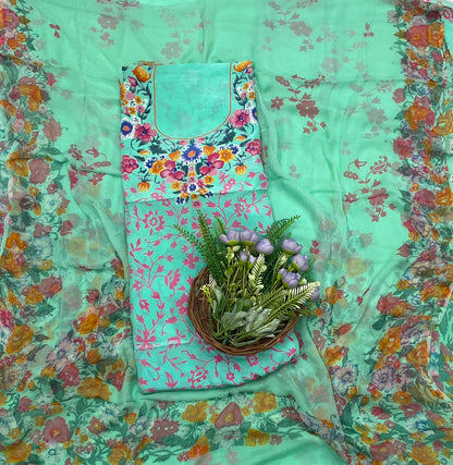 69D Crepe Sea Green Suit Fabric / CKC Crepe Suits