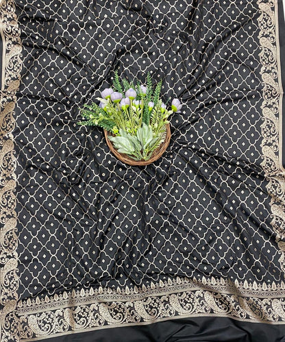 94D Banarasi Silk Black Suit Fabric / CKC Banarasi Edit