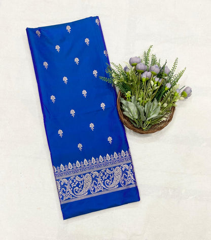 96D Banarasi Silk Royal Blue Suit Fabric / CKC Banarasi Edit